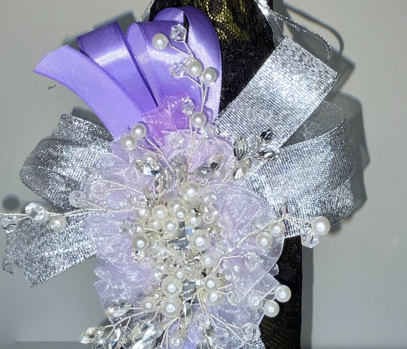 Pearl & Silver - Black Lace Bottle Sleeve
